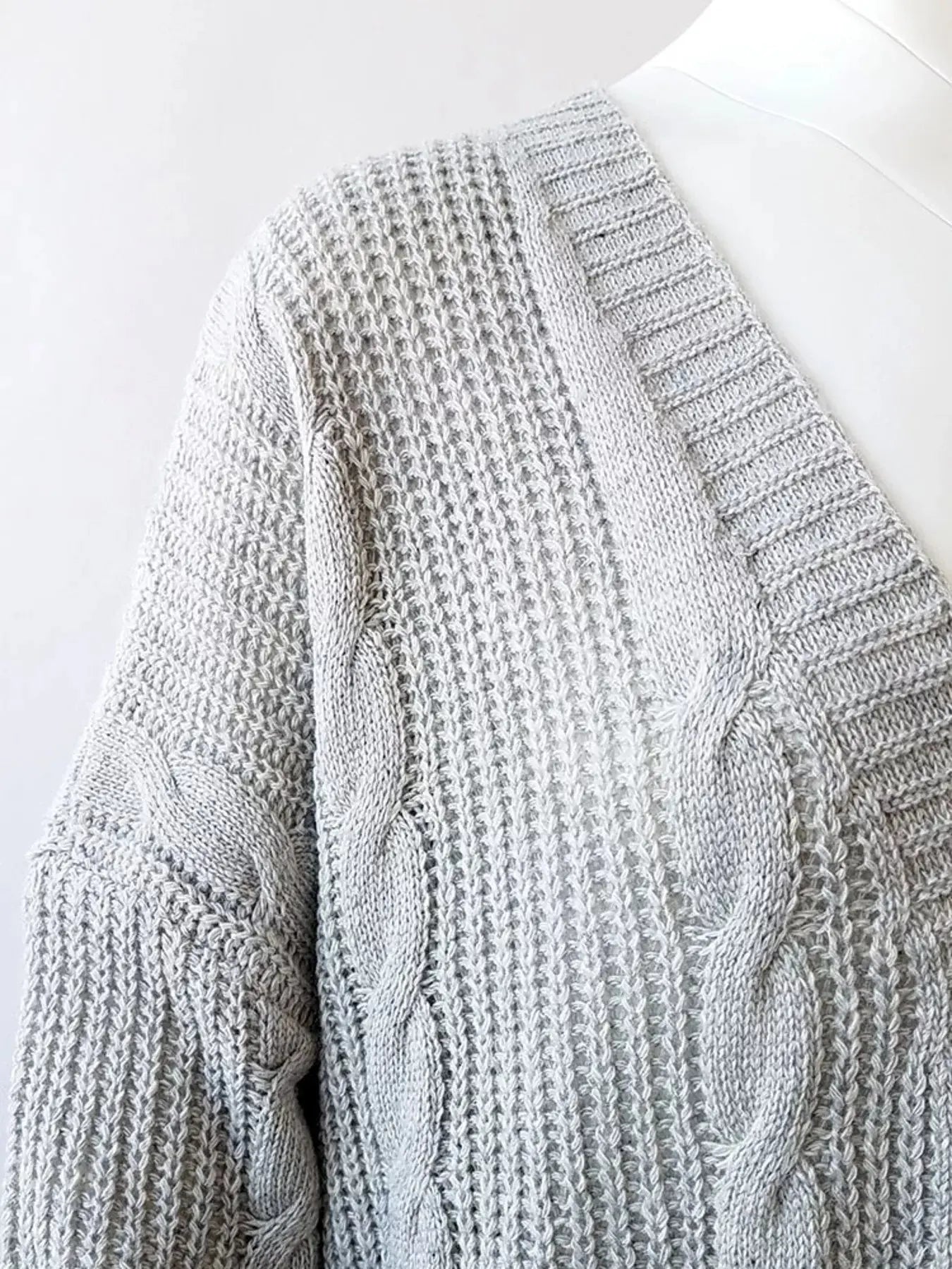 Full Size Chunky Knit Open Front Cardigan Plus Size Simply Love