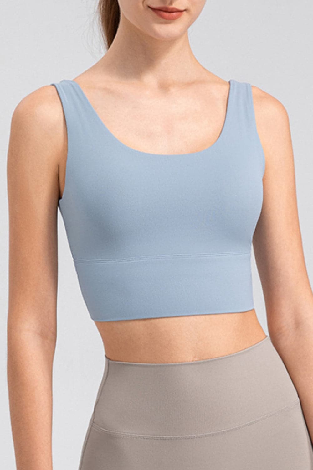 Scoop Neck Wide Strap Active Tank.