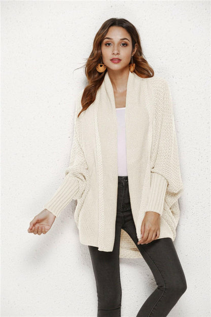 Open Front Batwing Sleeve Cardigan.