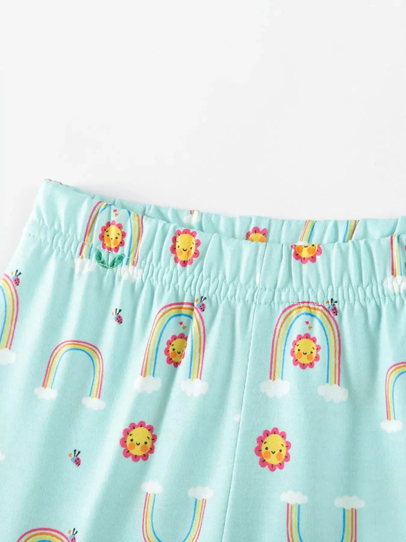 Children's Flower Appliqué Top & Rainbow Print Capri Set Simply Love