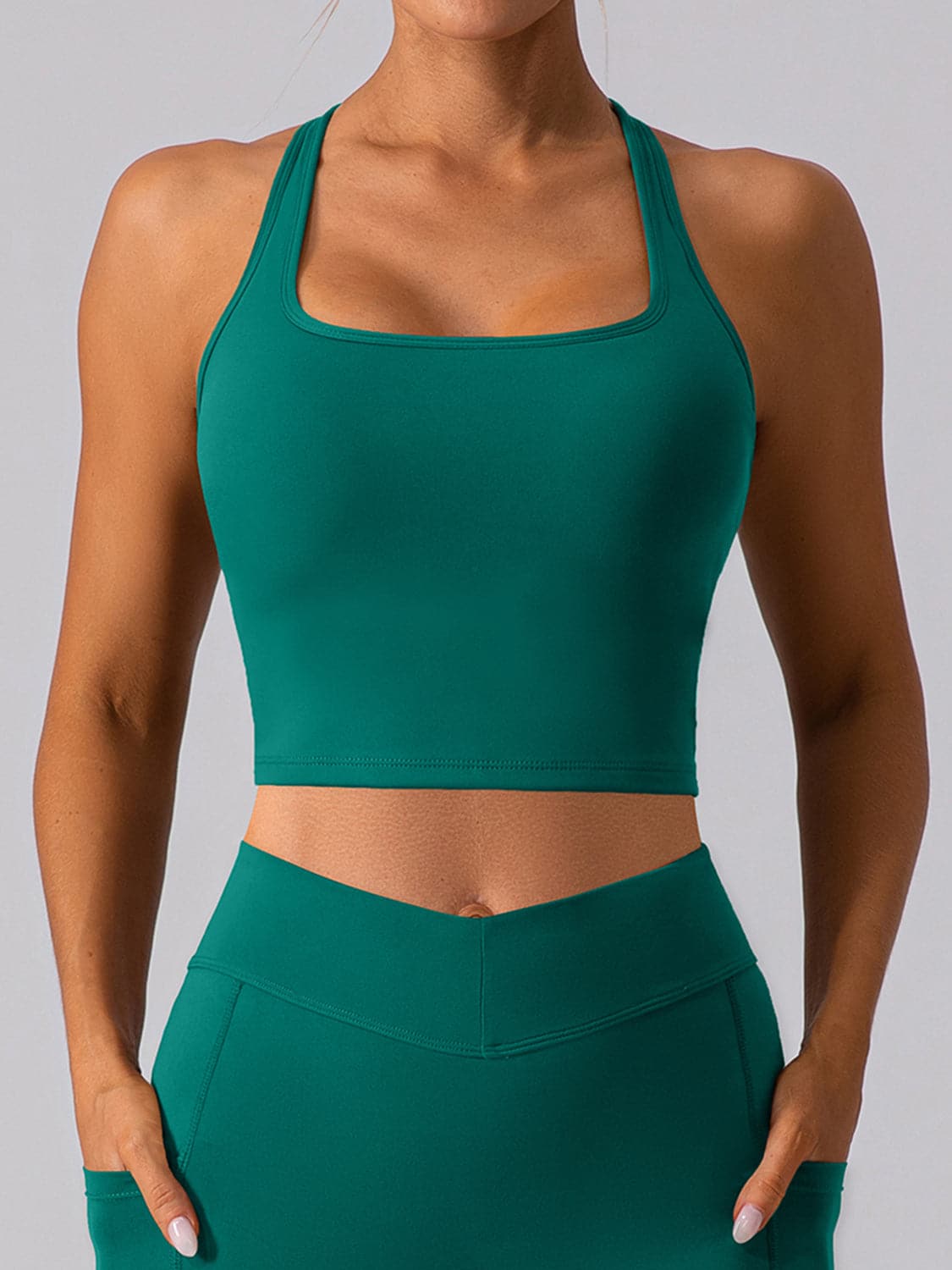 Square Neck Racerback Cropped Tank.