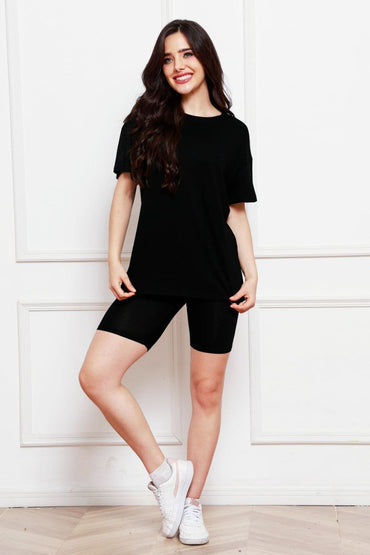 Round Neck Short Sleeve T-Shirt and Shorts Set.