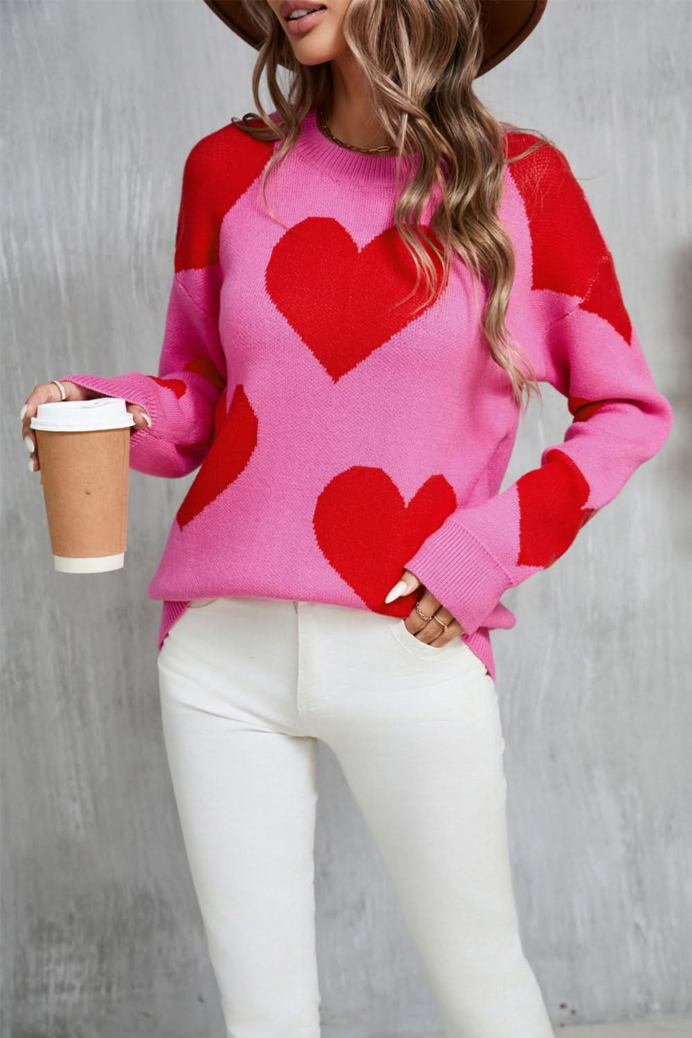 Heartfelt angel wings oversized sweater with dropped shoulders