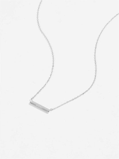 925 Sterling Silver Bar Necklace.