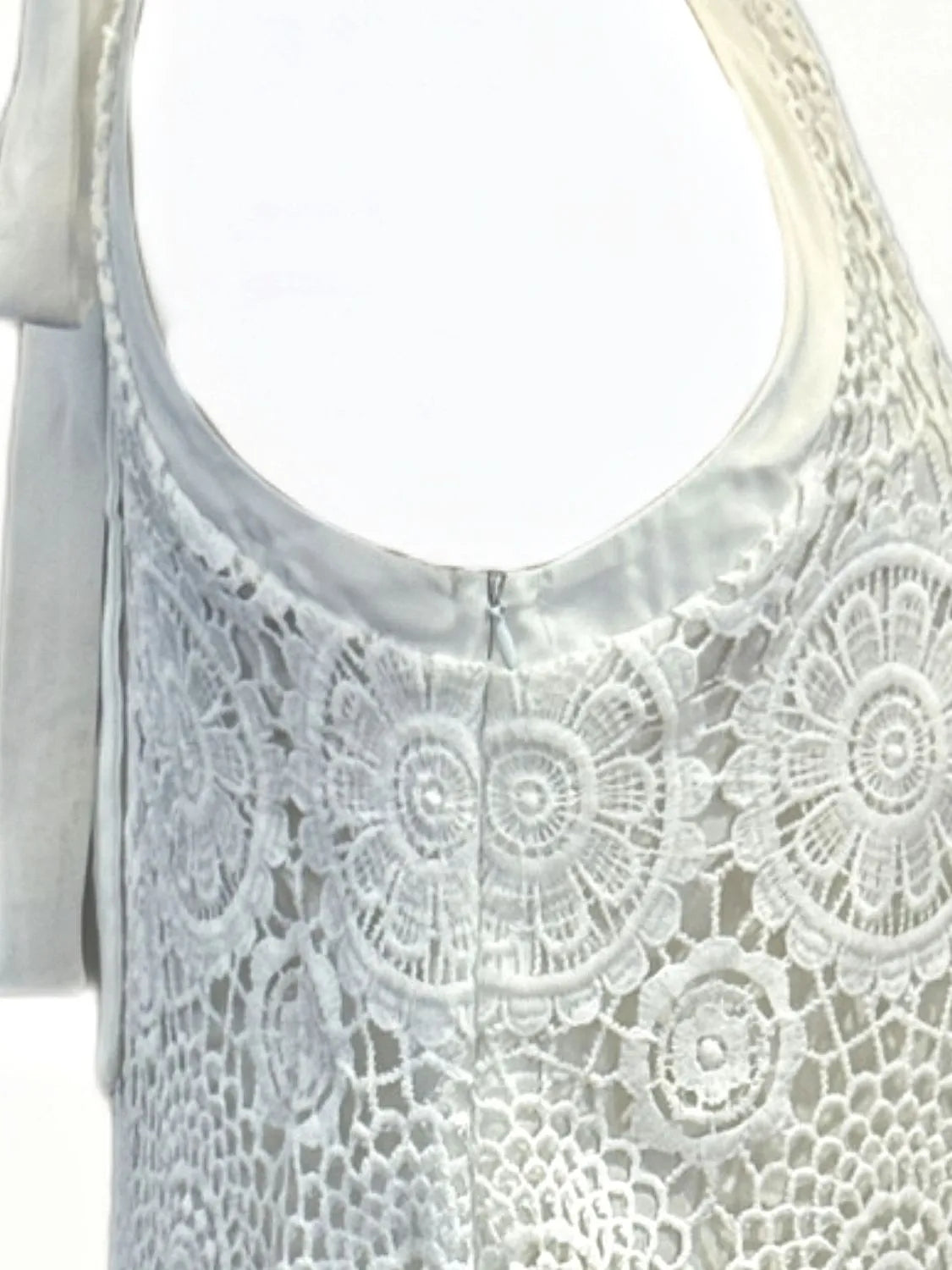 Sun-Kissed Lace Halter Mini Dress – White