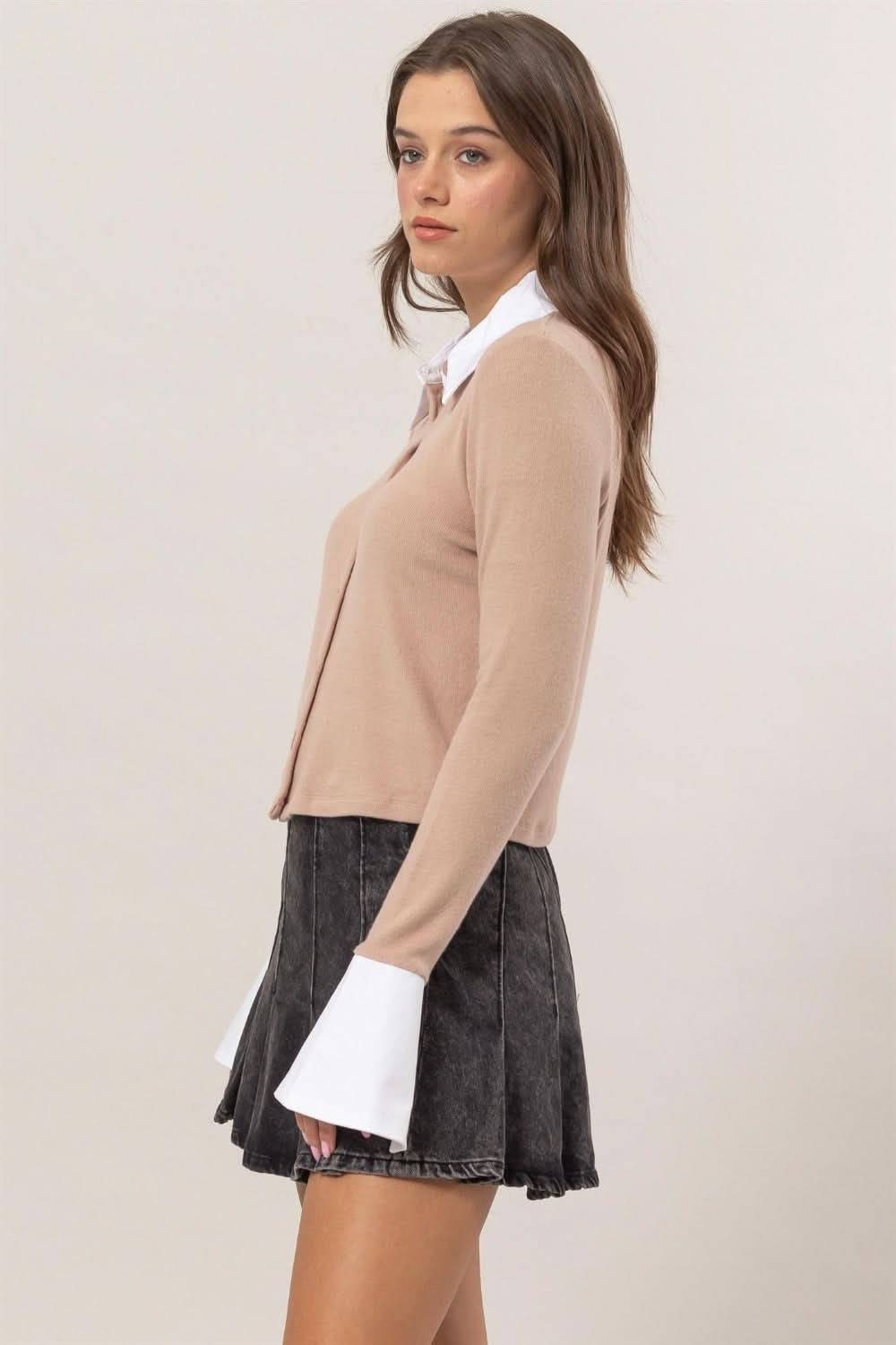 Hyfve collared crop cardigan