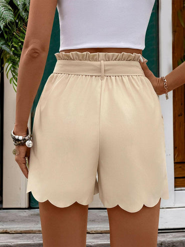 Frill Tied Shorts with Pockets.