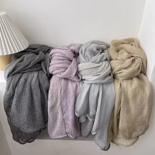 Lightweight Knitted Scarf with Dyed Edges Simply Love