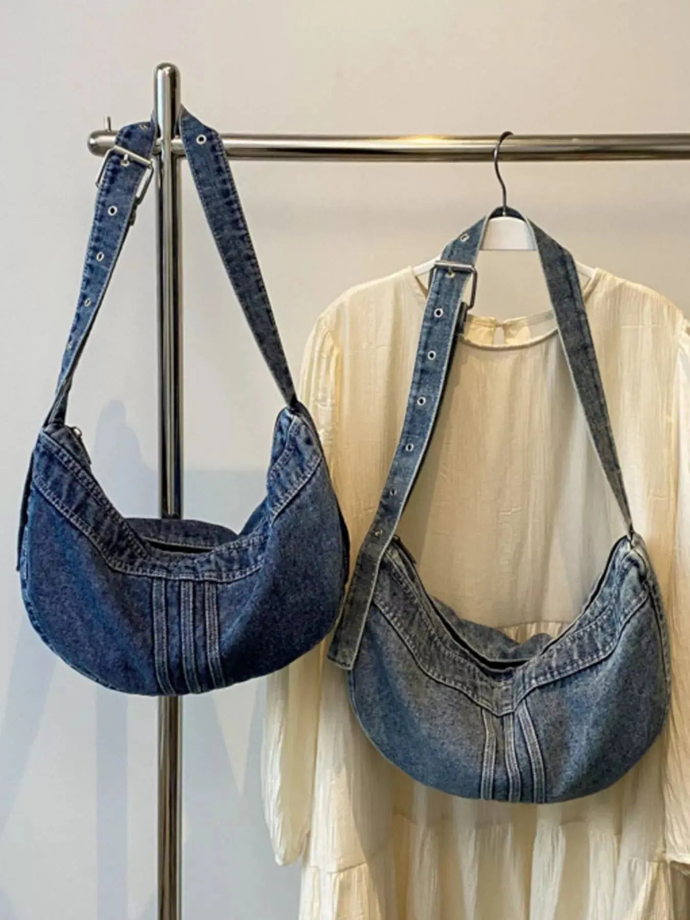 Denim Adjustable Strap Crossbody Bag Simply Love