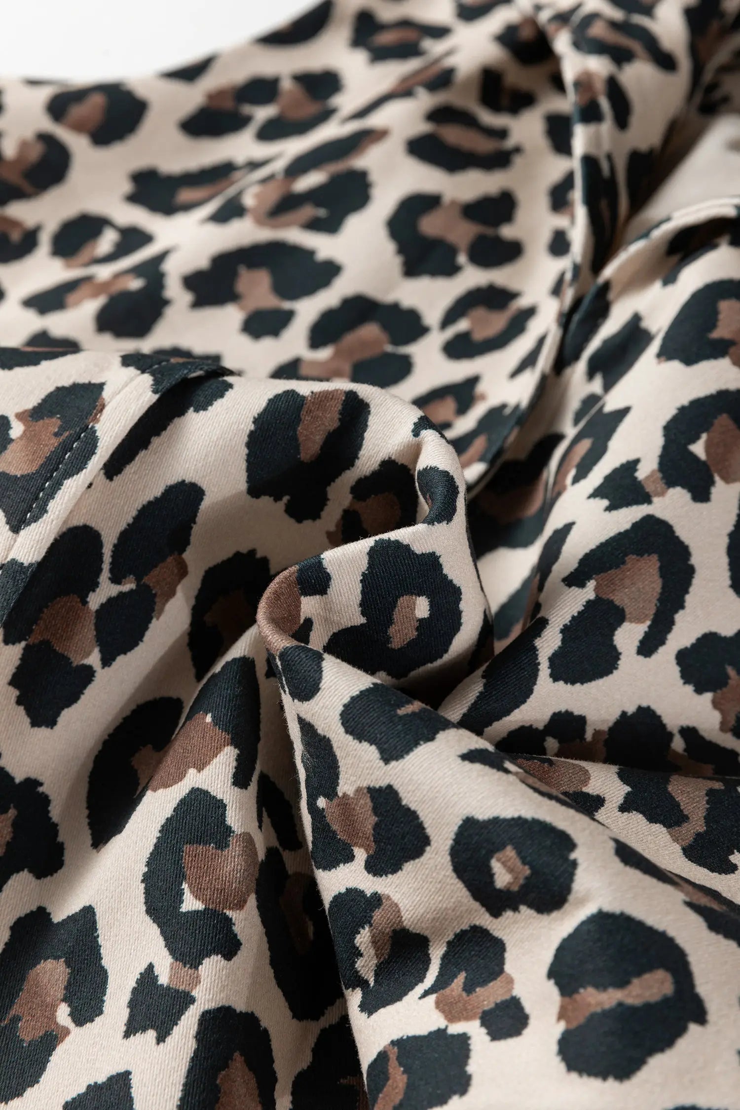 Brown Leopard Print Open Front Jacket Vest For Women Dear-Lover Dropshipping