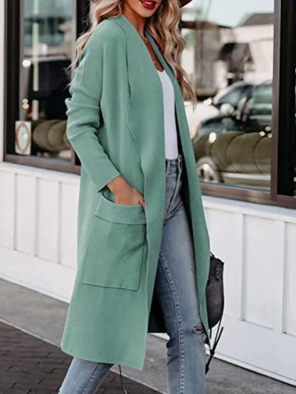 Open Front Dropped Shoulder Outerwear.