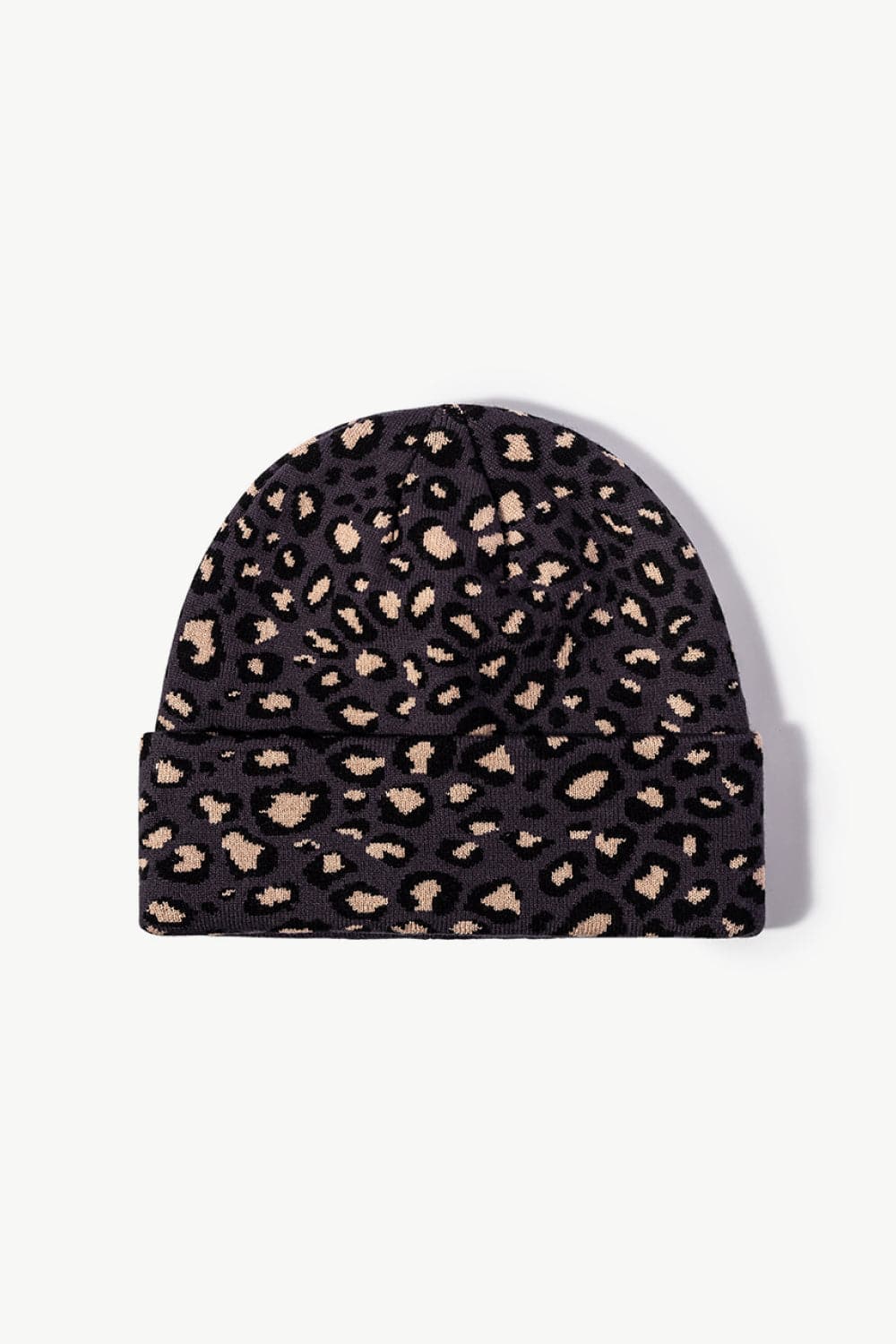 Leopard Pattern Cuffed Beanie.