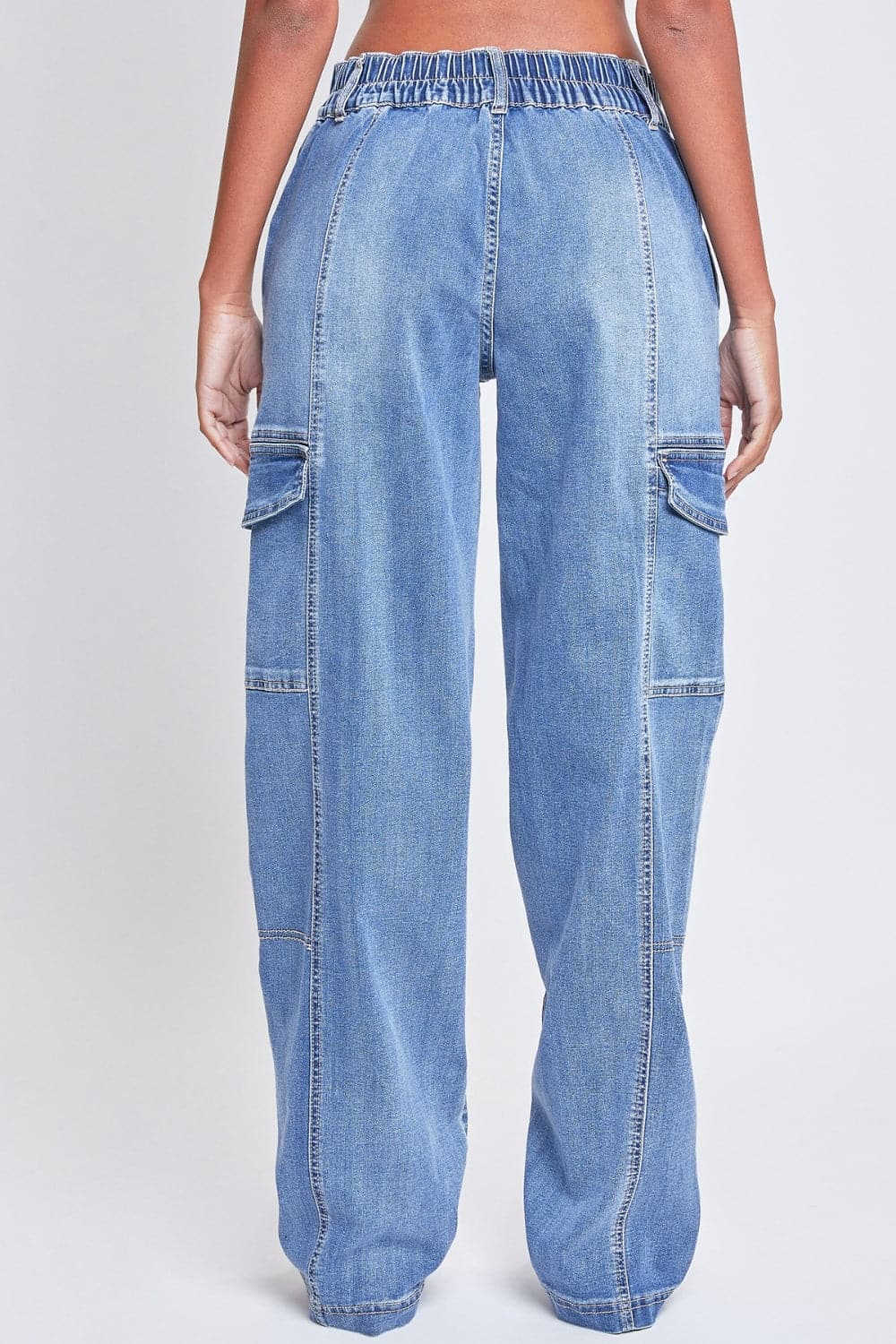 YMI Jeanswear High-Rise Straight Cargo Jeans.