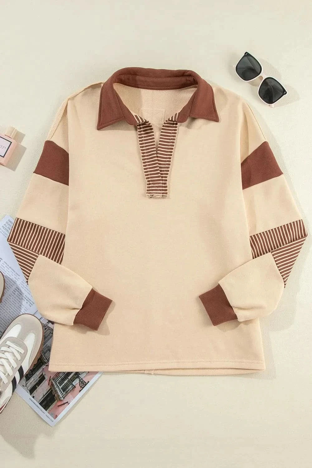 Collared long sleeve sweatshirt - Love Salve 