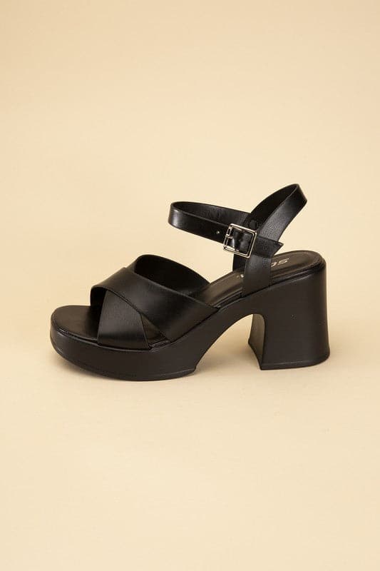 TOUCH-S Crisscross Sandal Heels.