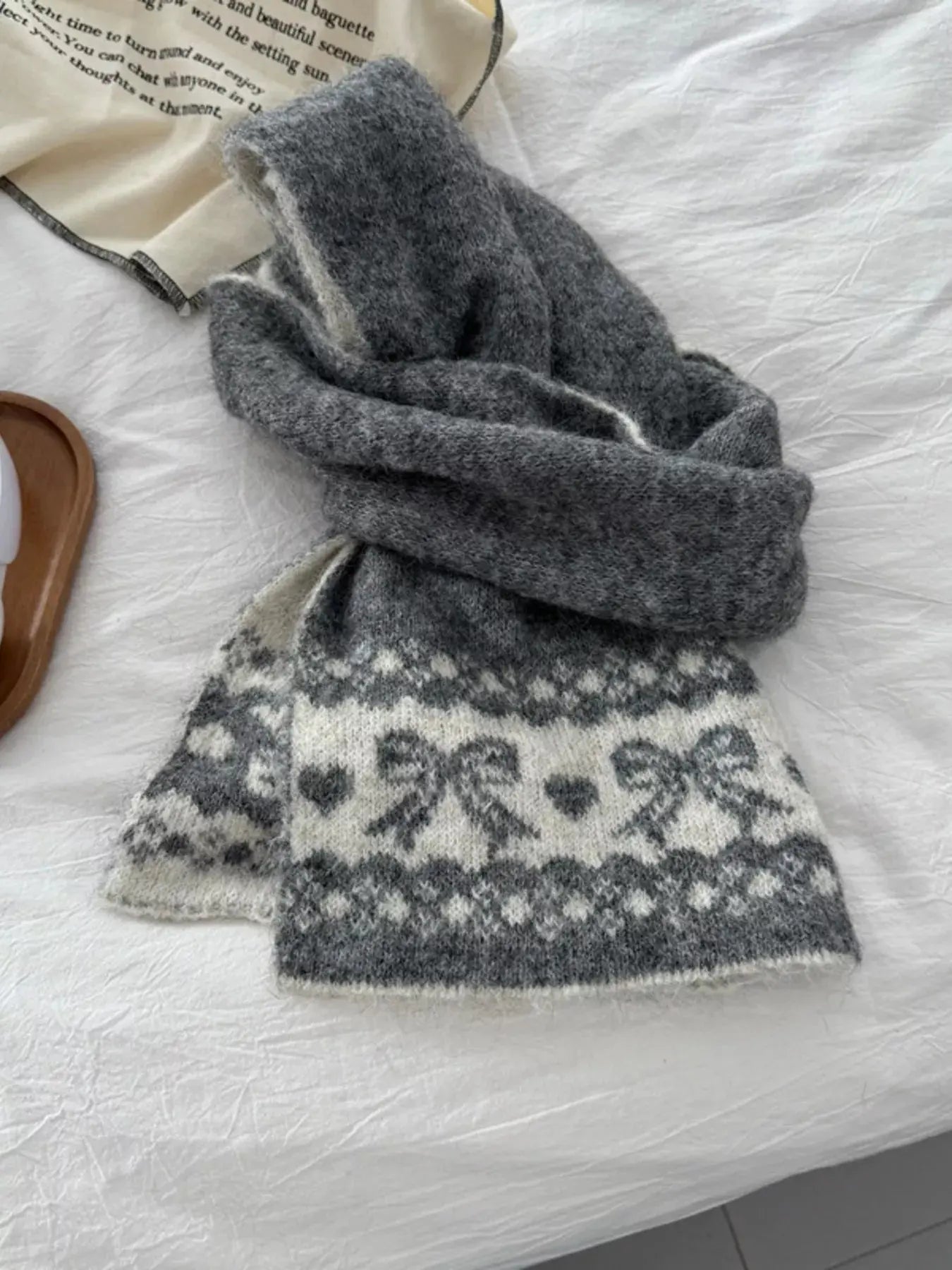 Warm Knitted Bowknot Scarf Simply Love