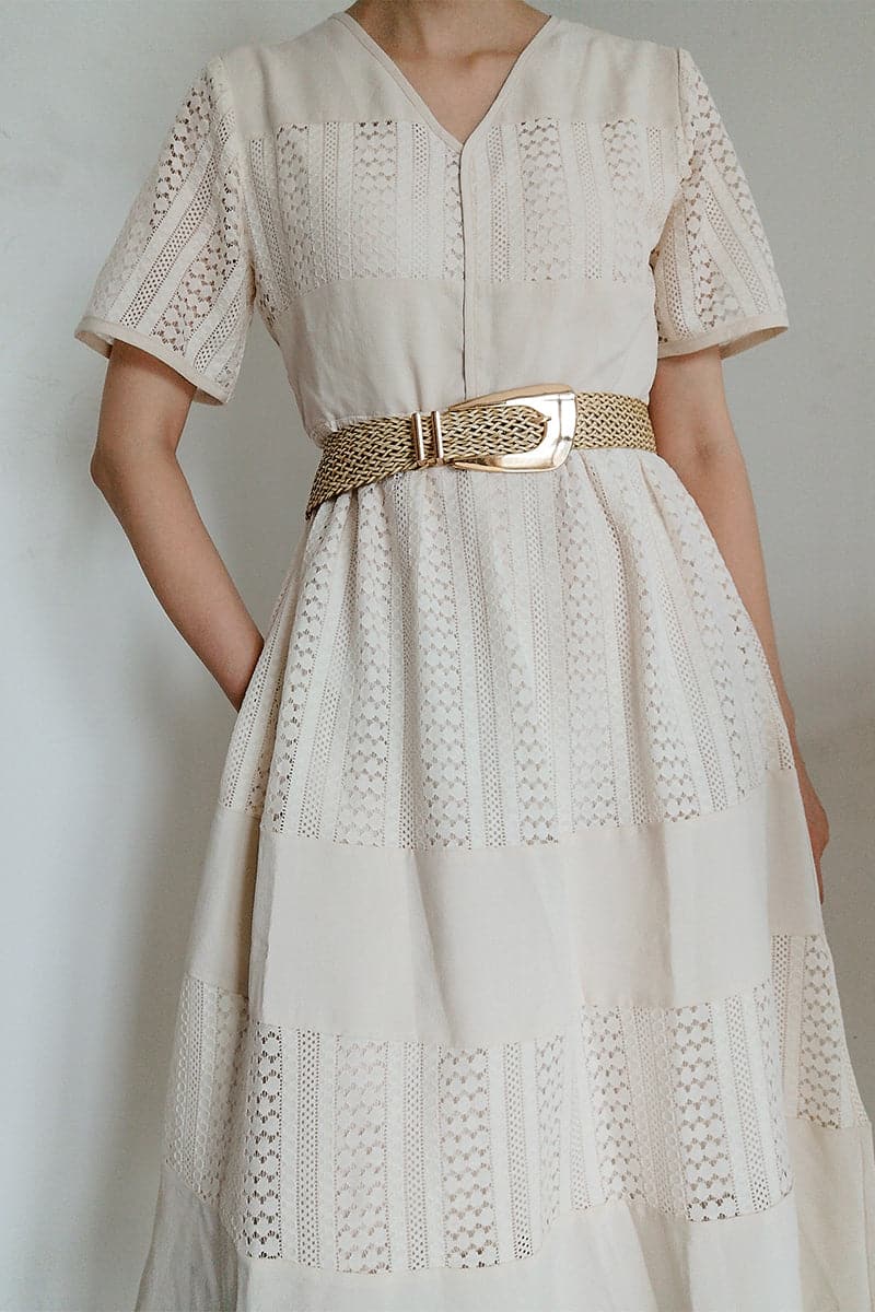 Irregular Buckle Braid Belt.