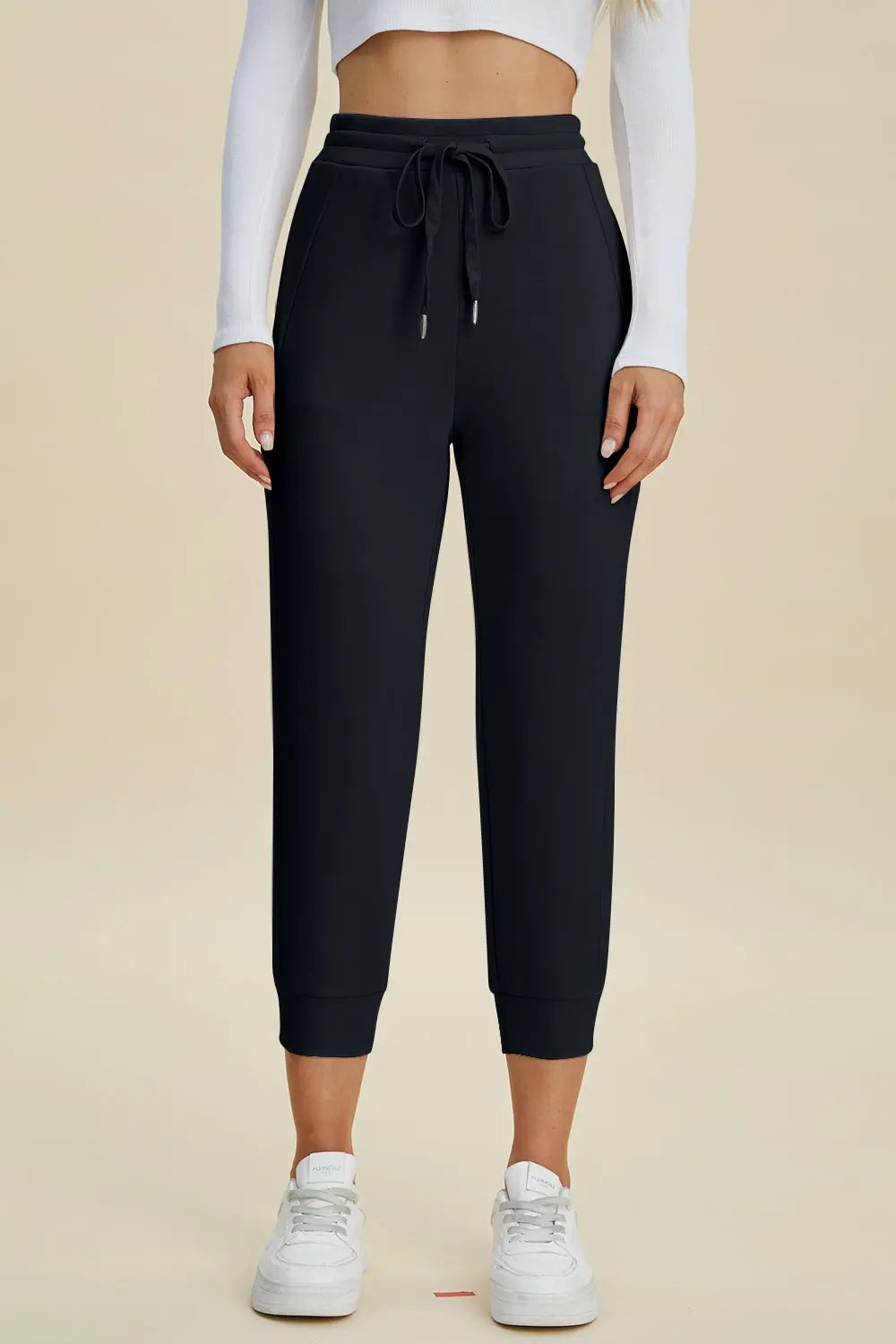ShopBasicbae: High Waist Cropped Scuba Pants - Love Salve