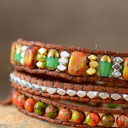 Natural Stone Woven Bracelet.