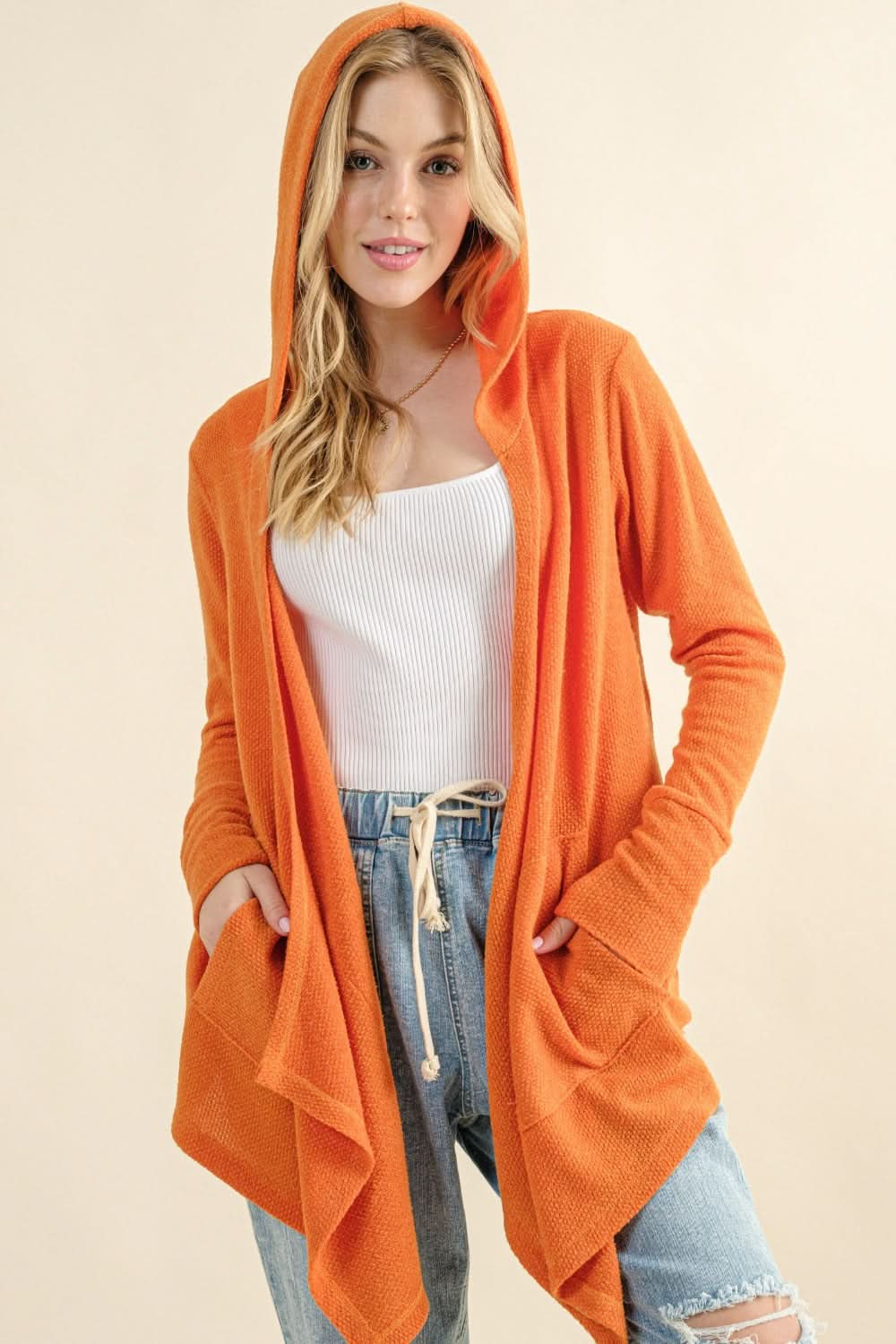 And the why thermal hooded cardigan