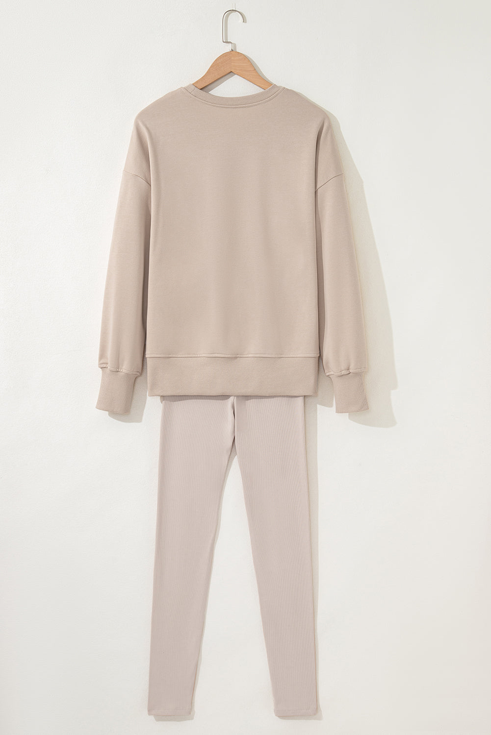 Jet Stream Oversize Slit Sweatshirt And Ribbed Leggings Set