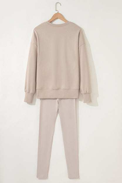 Jet Stream Oversize Slit Sweatshirt And Ribbed Leggings Set