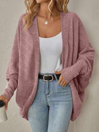 Open Front  Dropped Shoulder Cardigan.