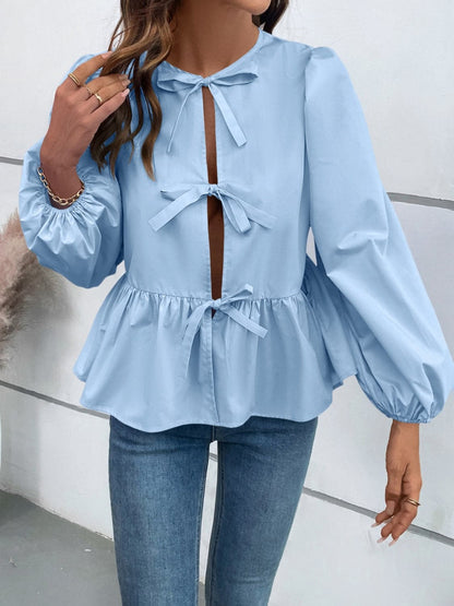 Chic long sleeve peplum top