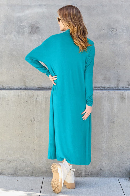 Basic Bae Full Size Open Front Long Sleeve Cover Up.