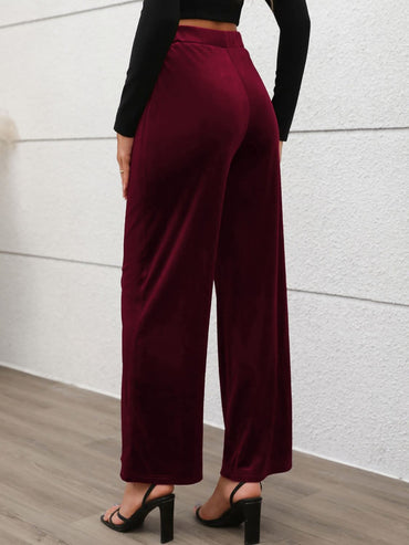 Relaxed Fit High-Waist Wide Leg Trousers