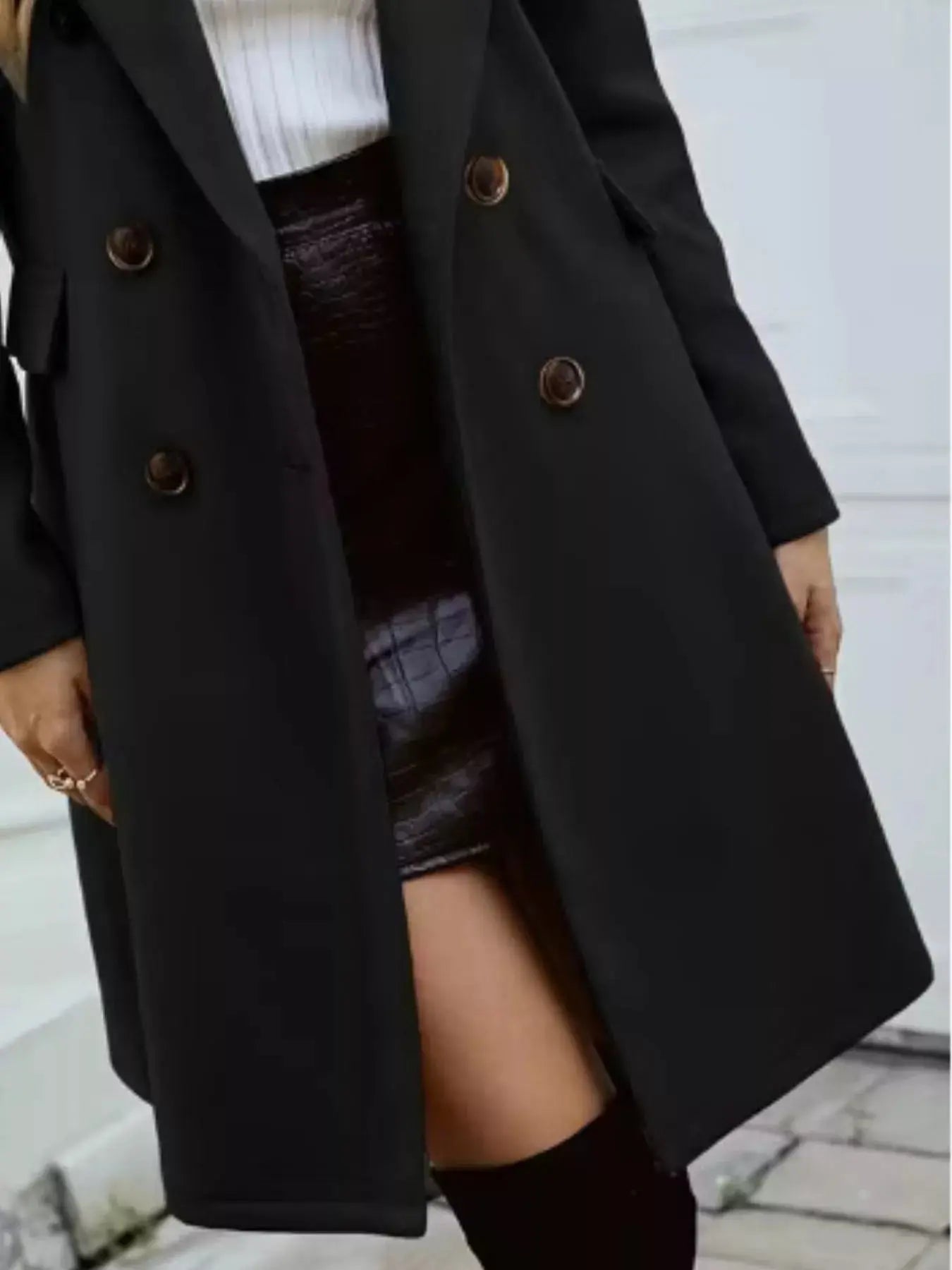 Double-Breasted Longline Coat Simply Love