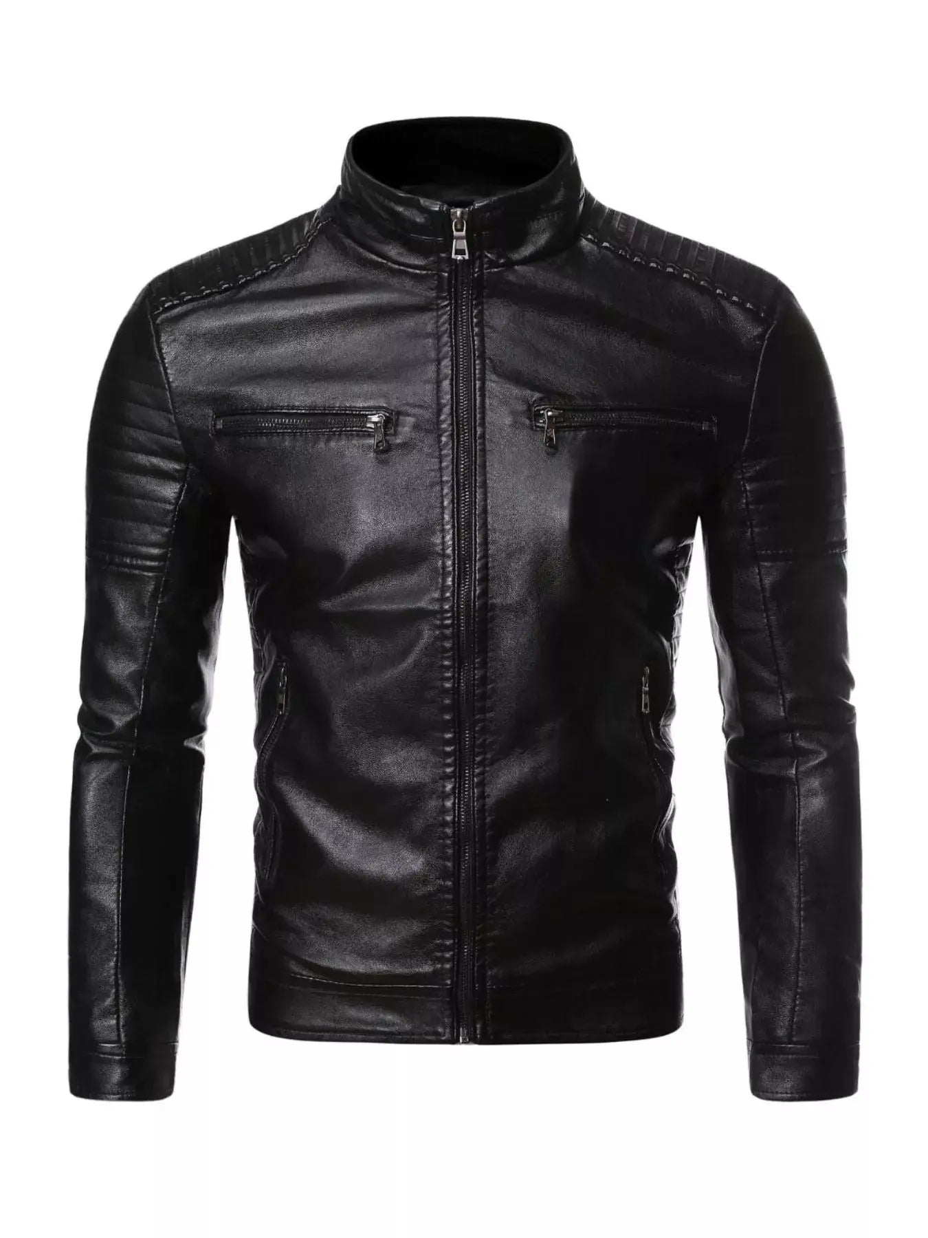 Men's Plus Size Zip Up Leather Moto Jacket Simply Love