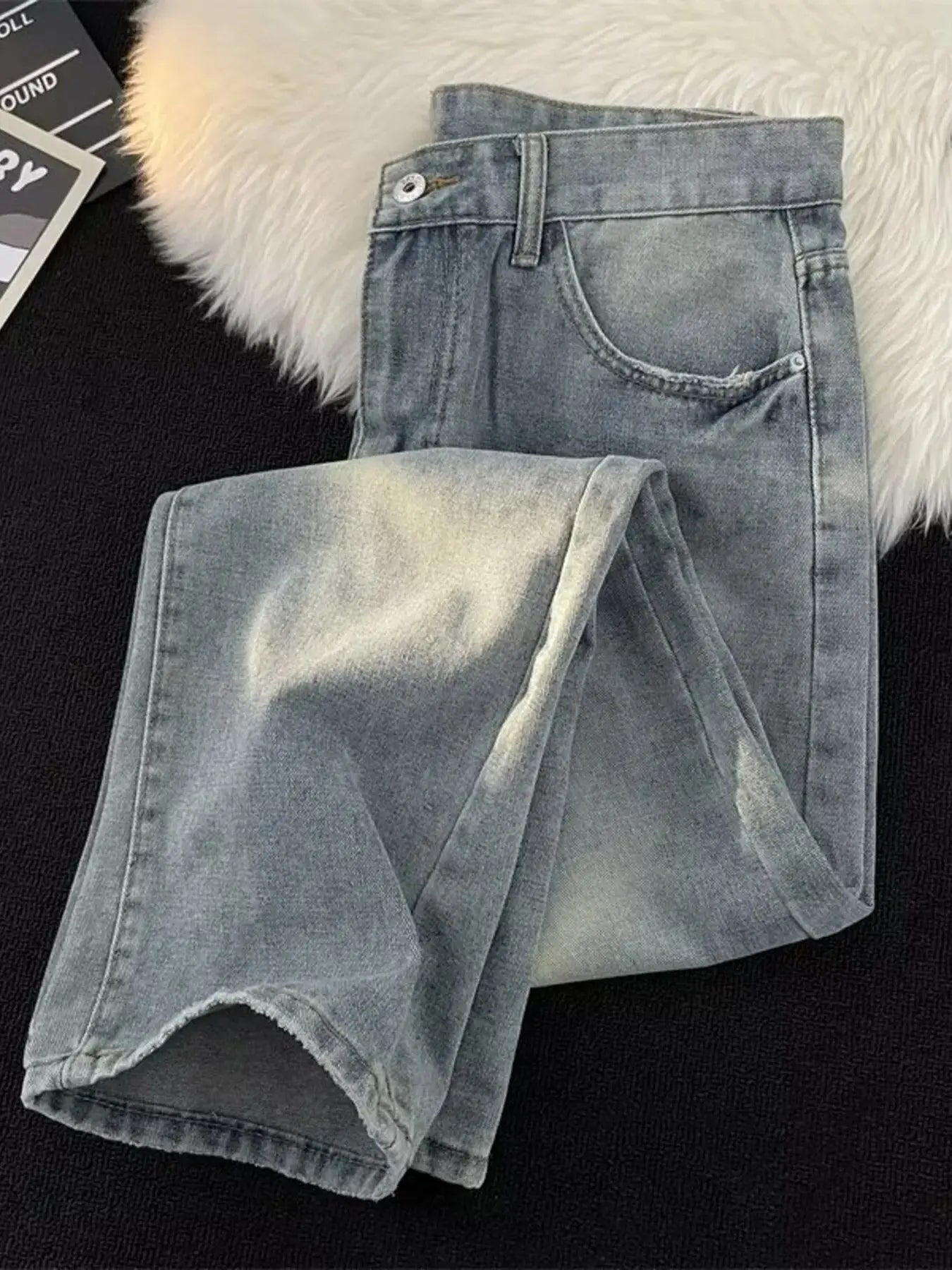 Men's Full Size Vintage Wash Wide Leg Jeans Plus Size Simply Love