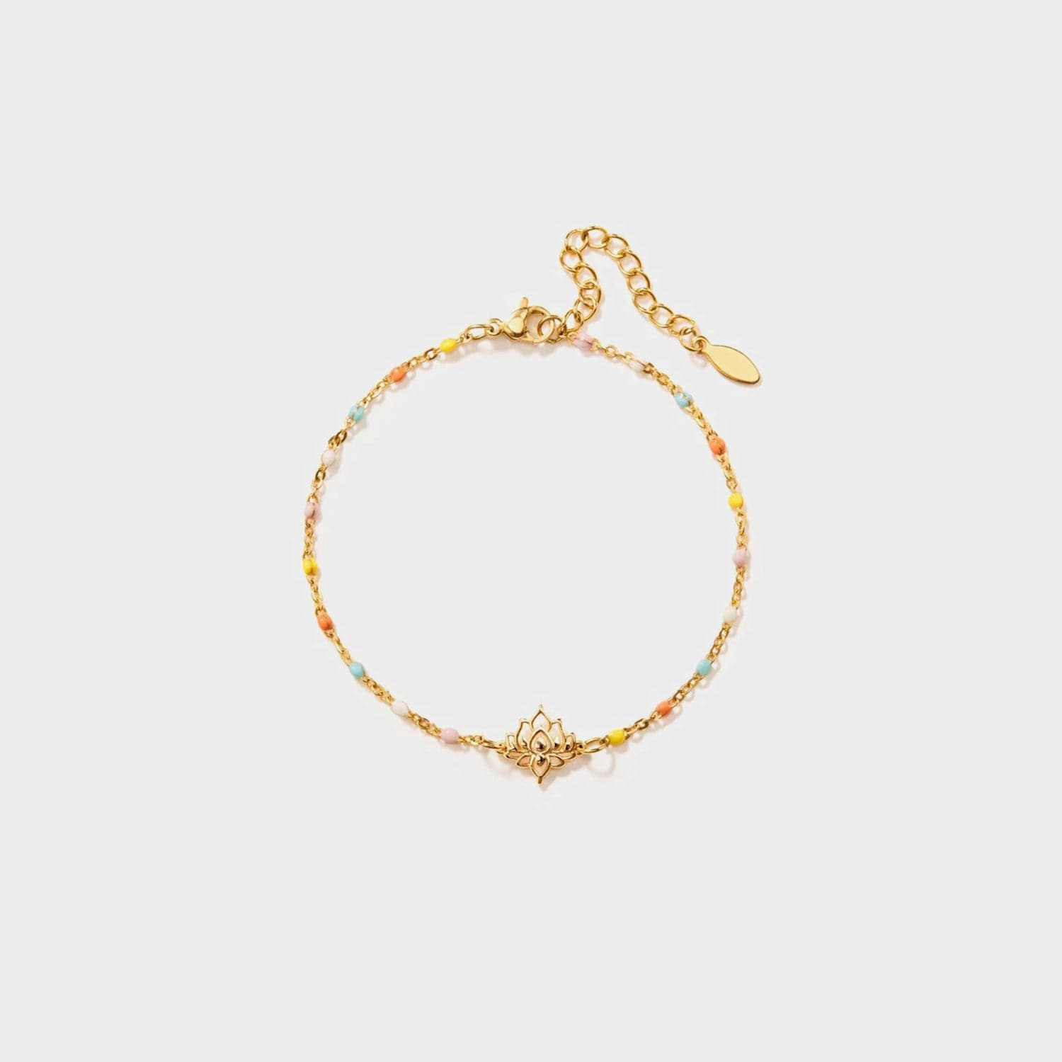 Lotus Shape 18K Gold-Plated Bead Bracelet.