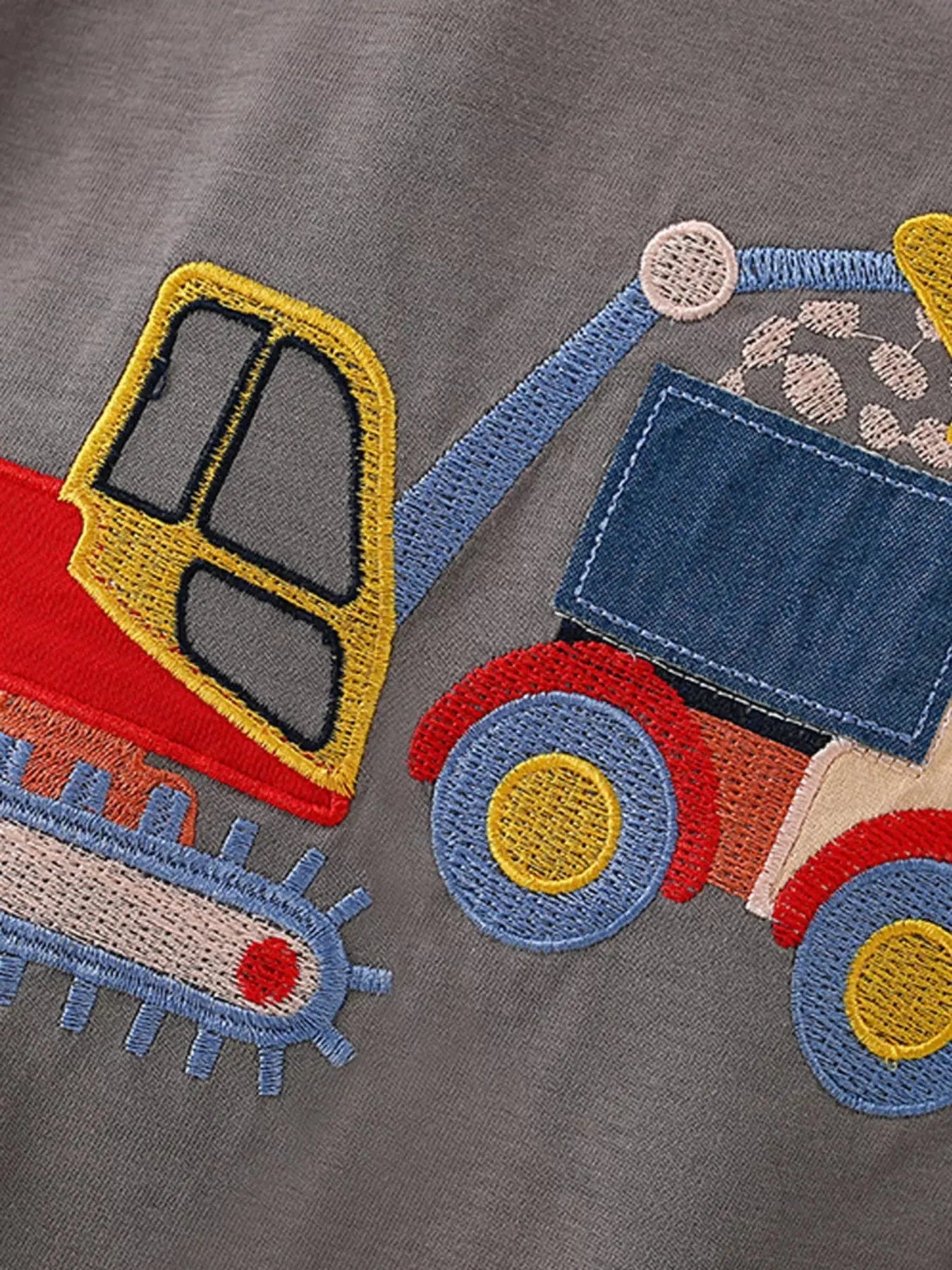 Children's Construction Vehicle Embroidered T-Shirt Simply Love