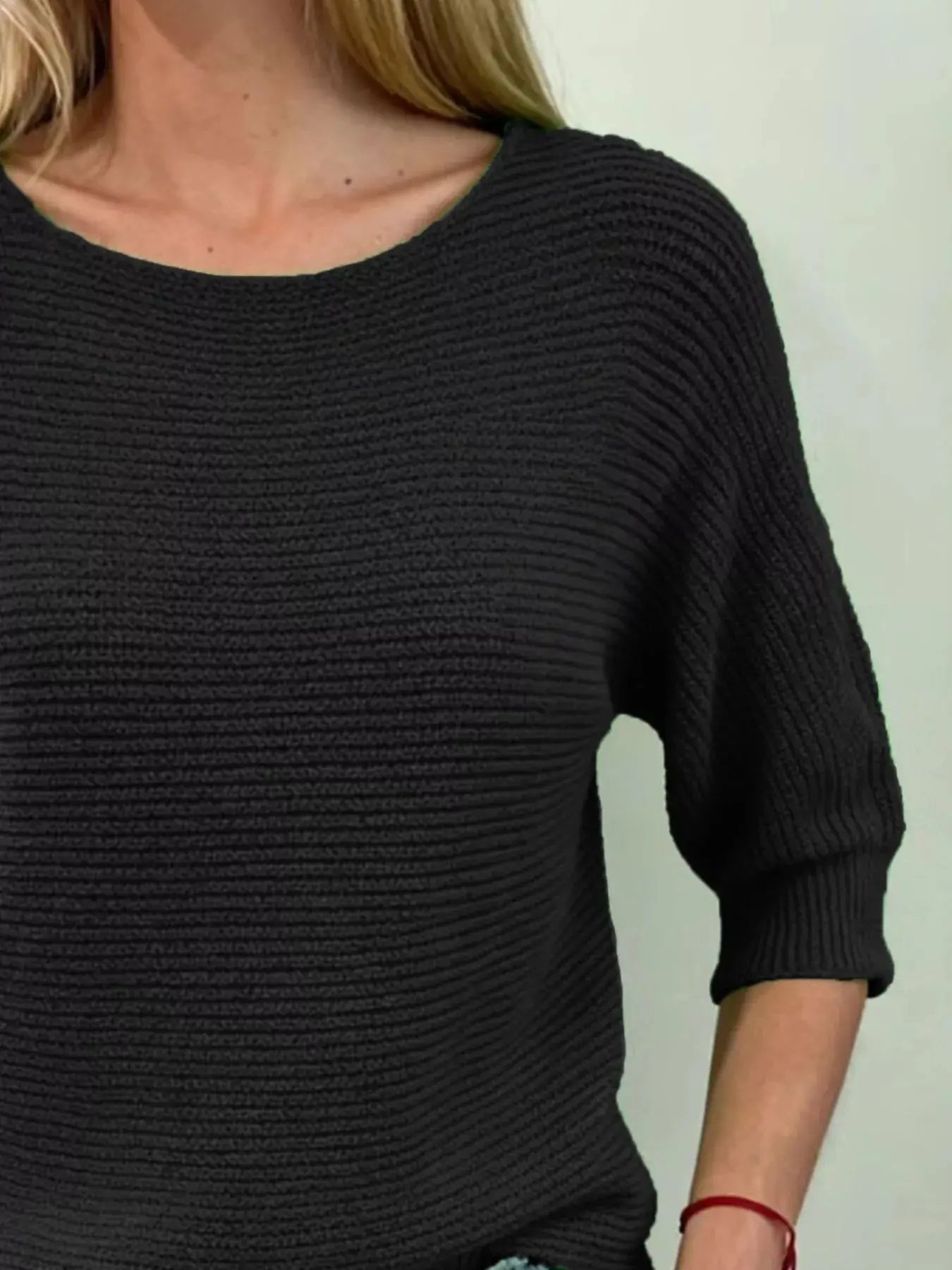 Full Size Ribbed Knit Round Neck Sweater Plus Size Simply Love