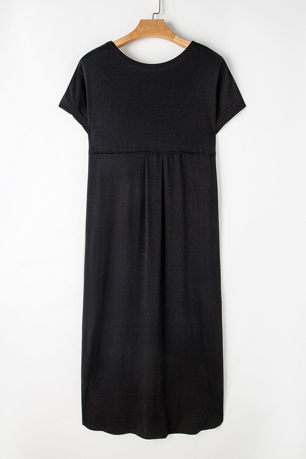 Slit Round Neck Short Sleeve Maxi Dress.