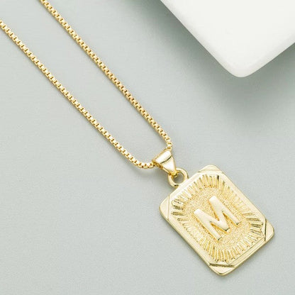 Golden Glow Initial Necklace - Letter Talia Collection
