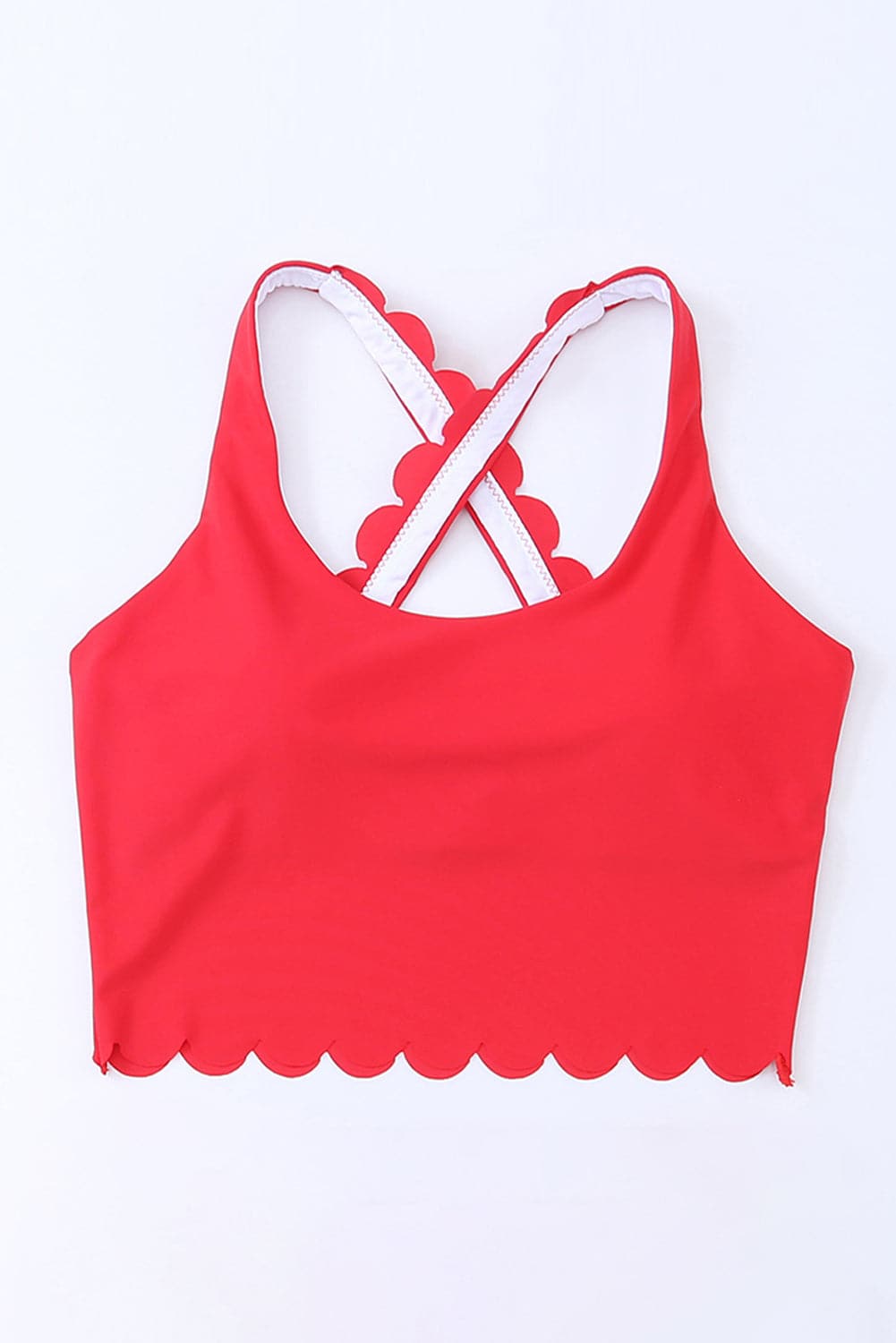 Crisscross Scoop Neck Swim Top.