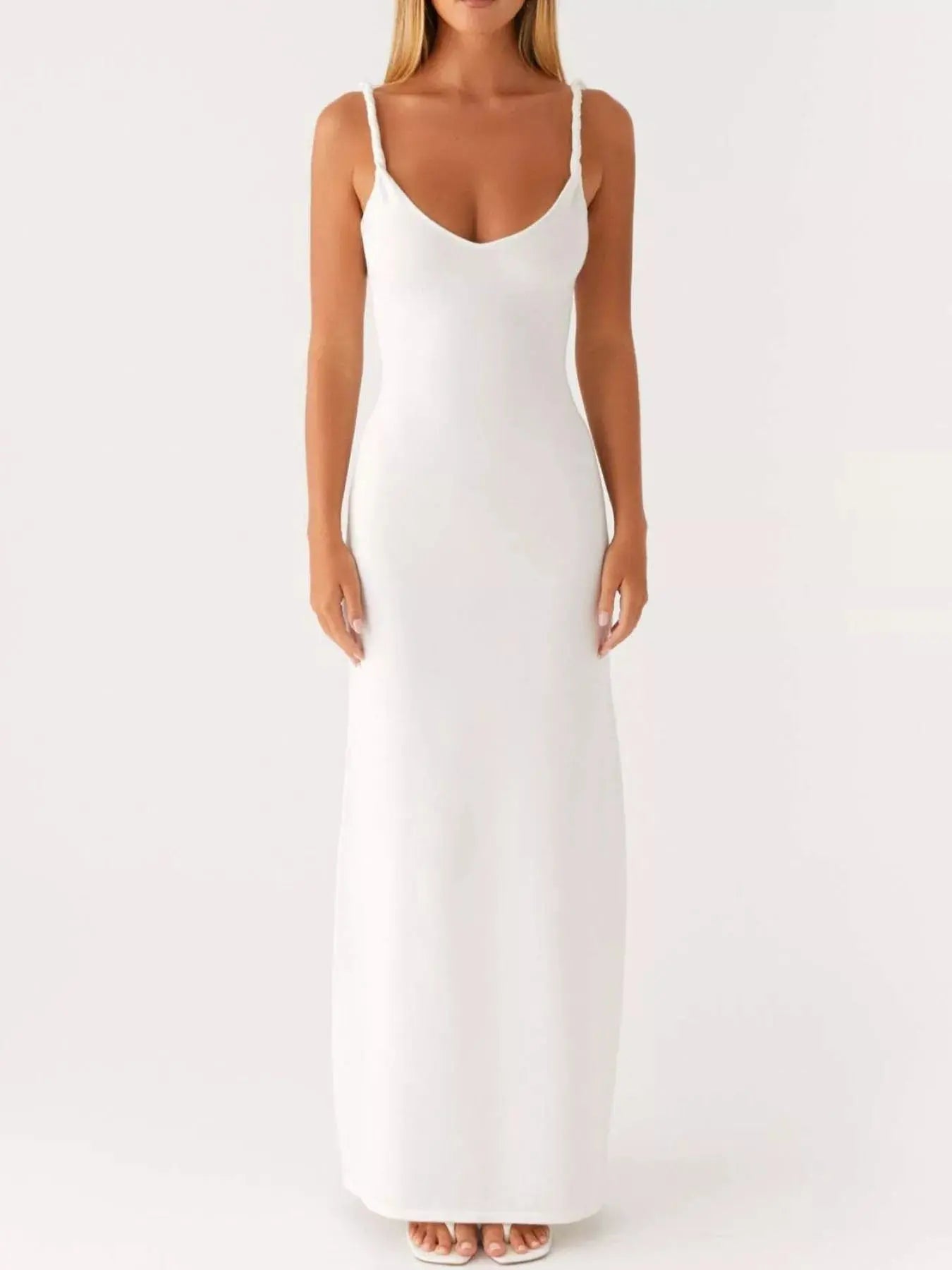 V-Neck Bodycon Maxi Dress Simply Love