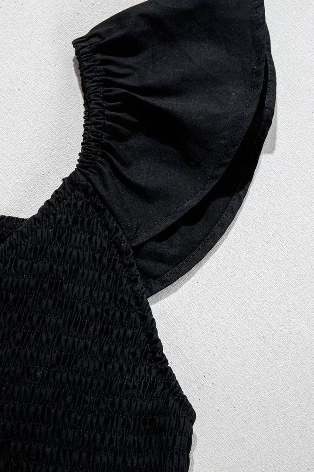 V Neck Ruffled Cap Sleeve Smocked Maxi Dress Simply Love