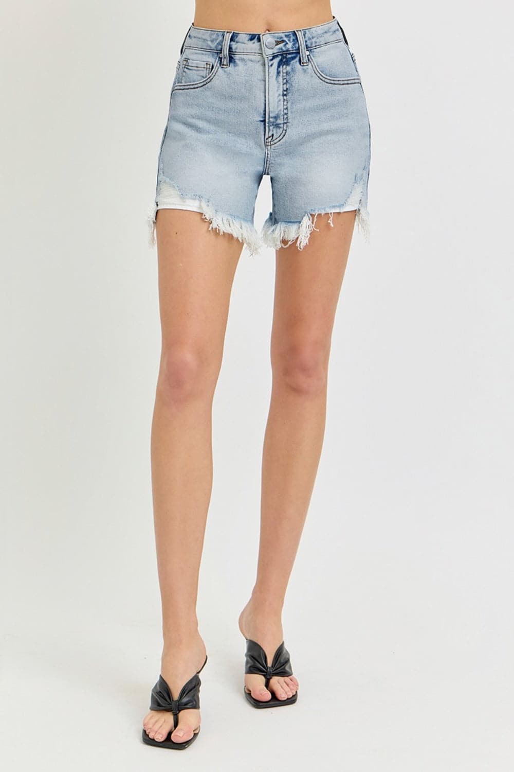 High-rise edgy denim shorts