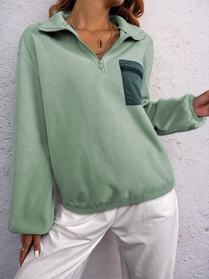 Chic half zip sweatshirt - size S-XL