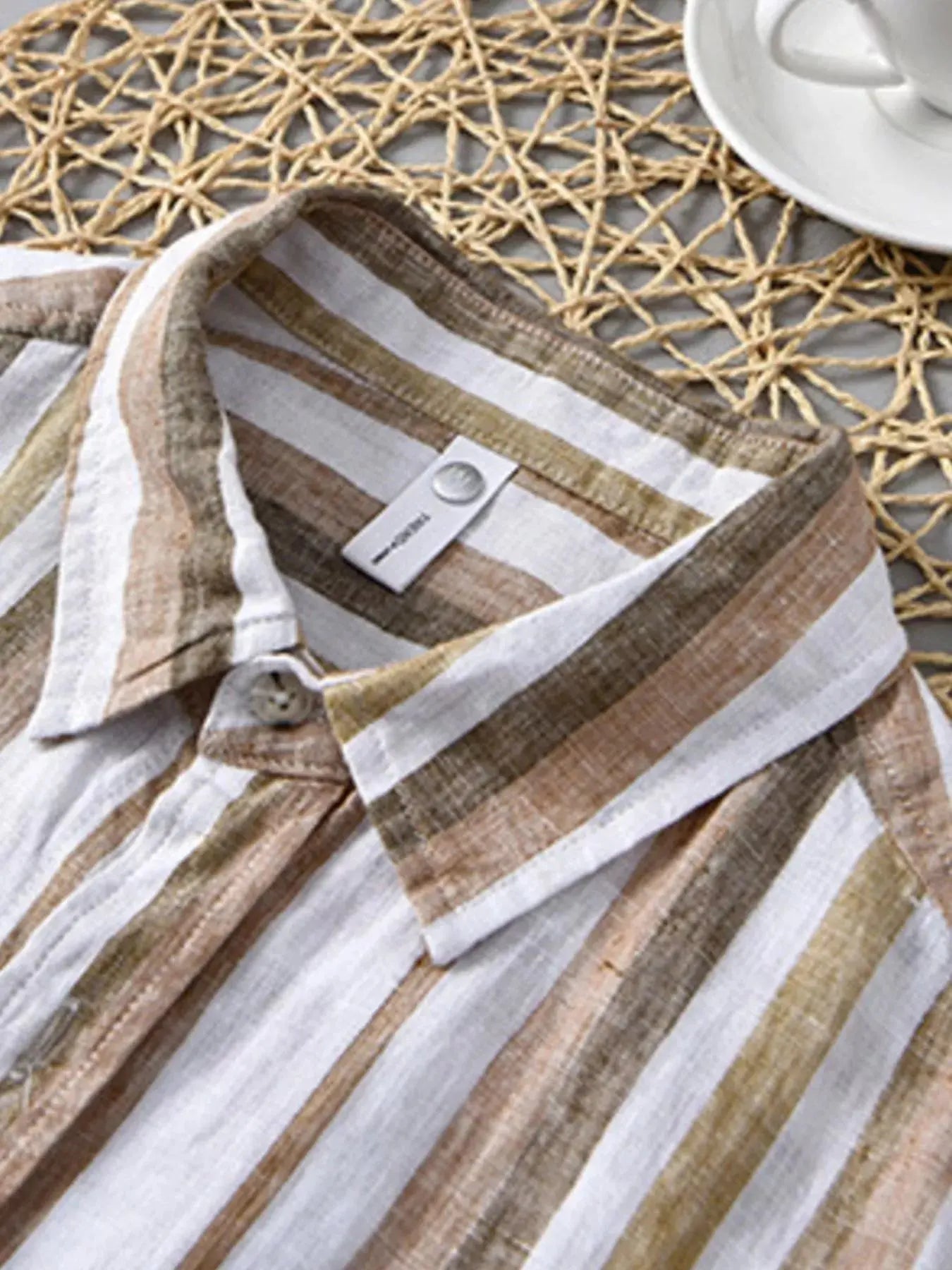 Men's Plus Size Striped Short Sleeve Shirt Simply Love