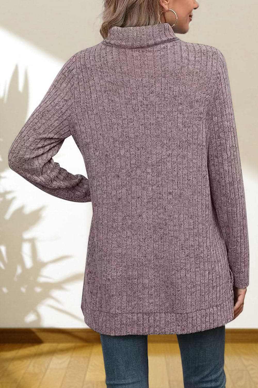 Chic high-low turtleneck top - Love Salve 