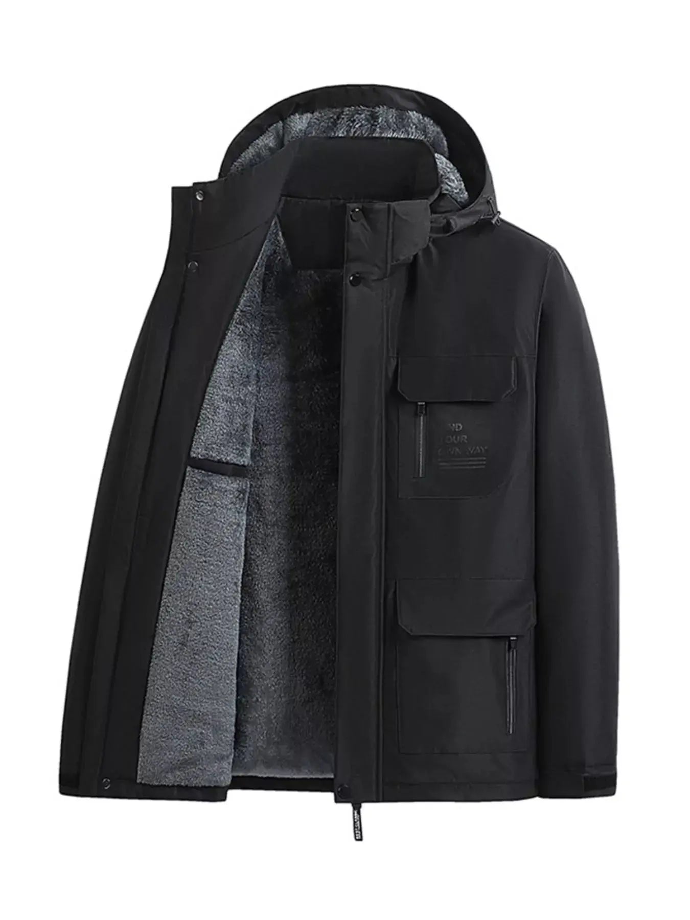 Men's Plus Size Warm Fleece Lined Hooded Winter Coat Simply Love