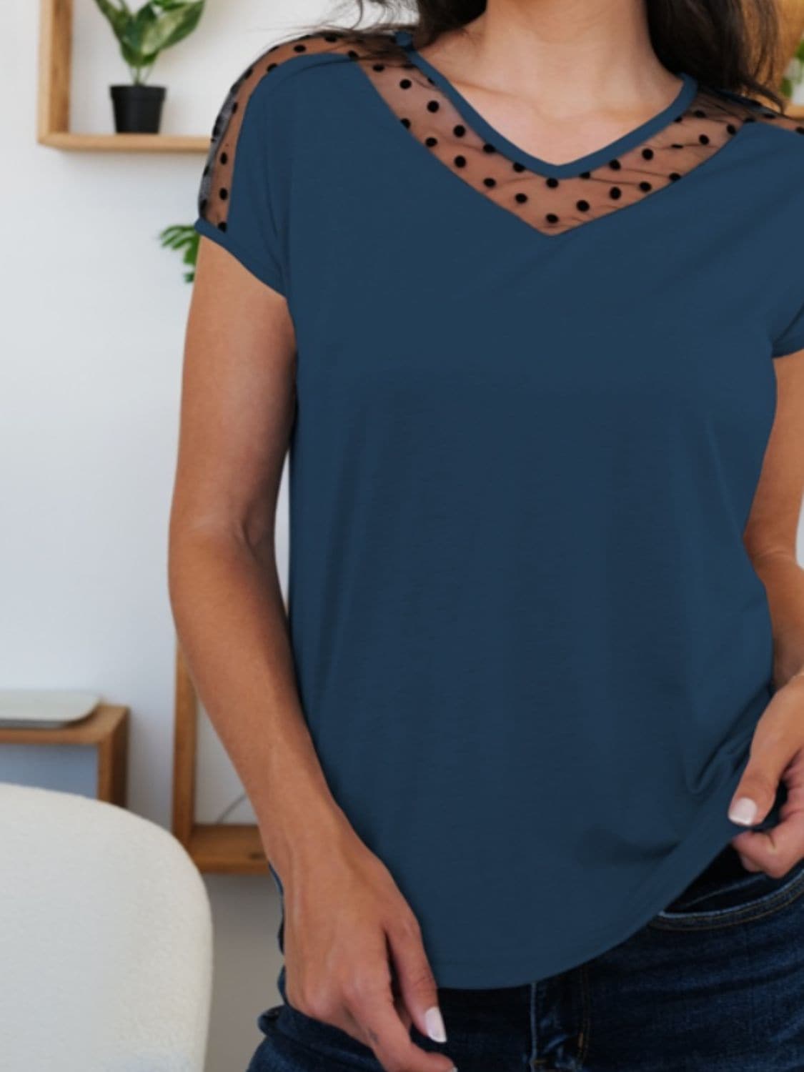 Chic V-Neck Tee in Soft Fabric