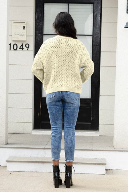 Round Neck Long Sleeve Sweater.