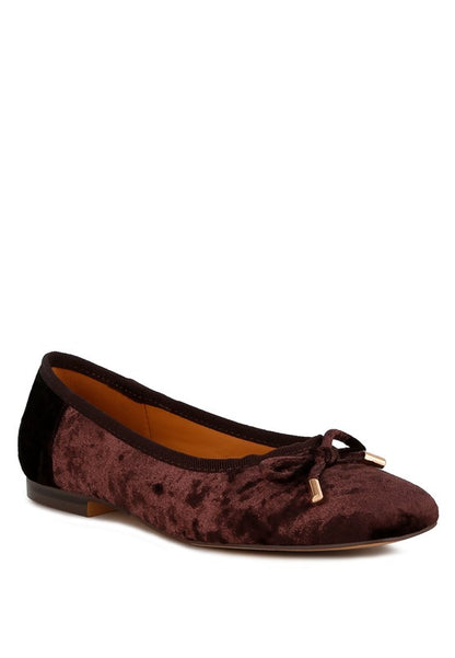 Buckrose velvet bow flats for women