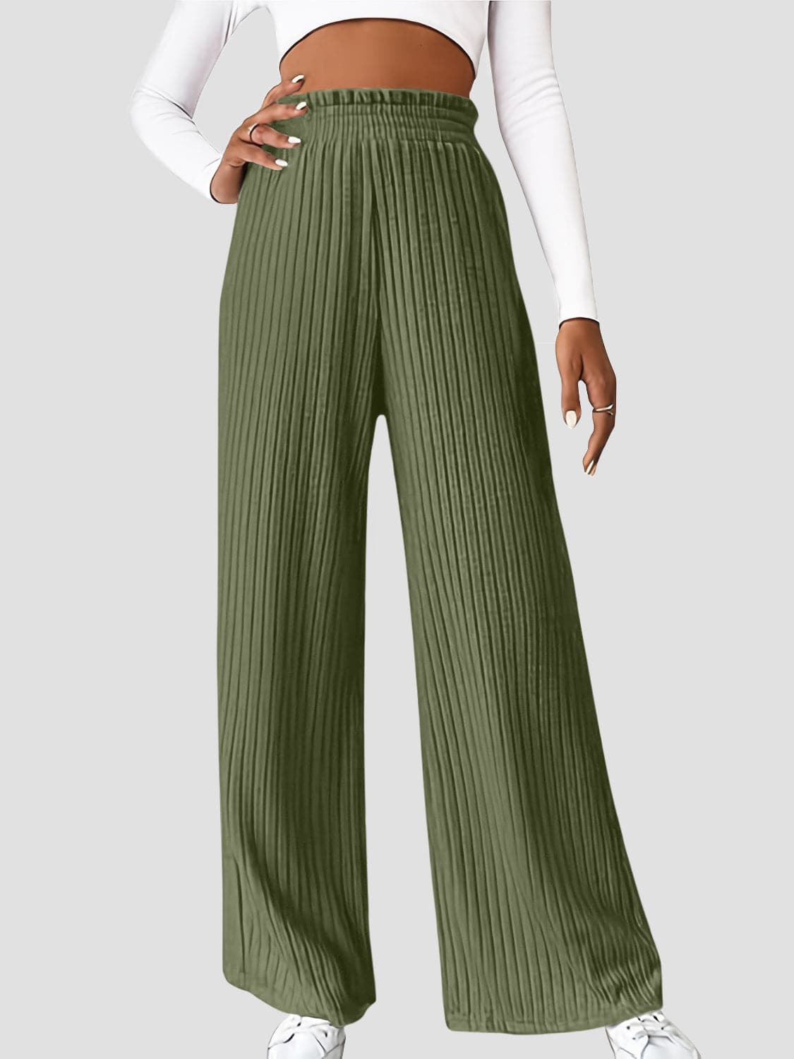 Ribbed High Waist Pants.